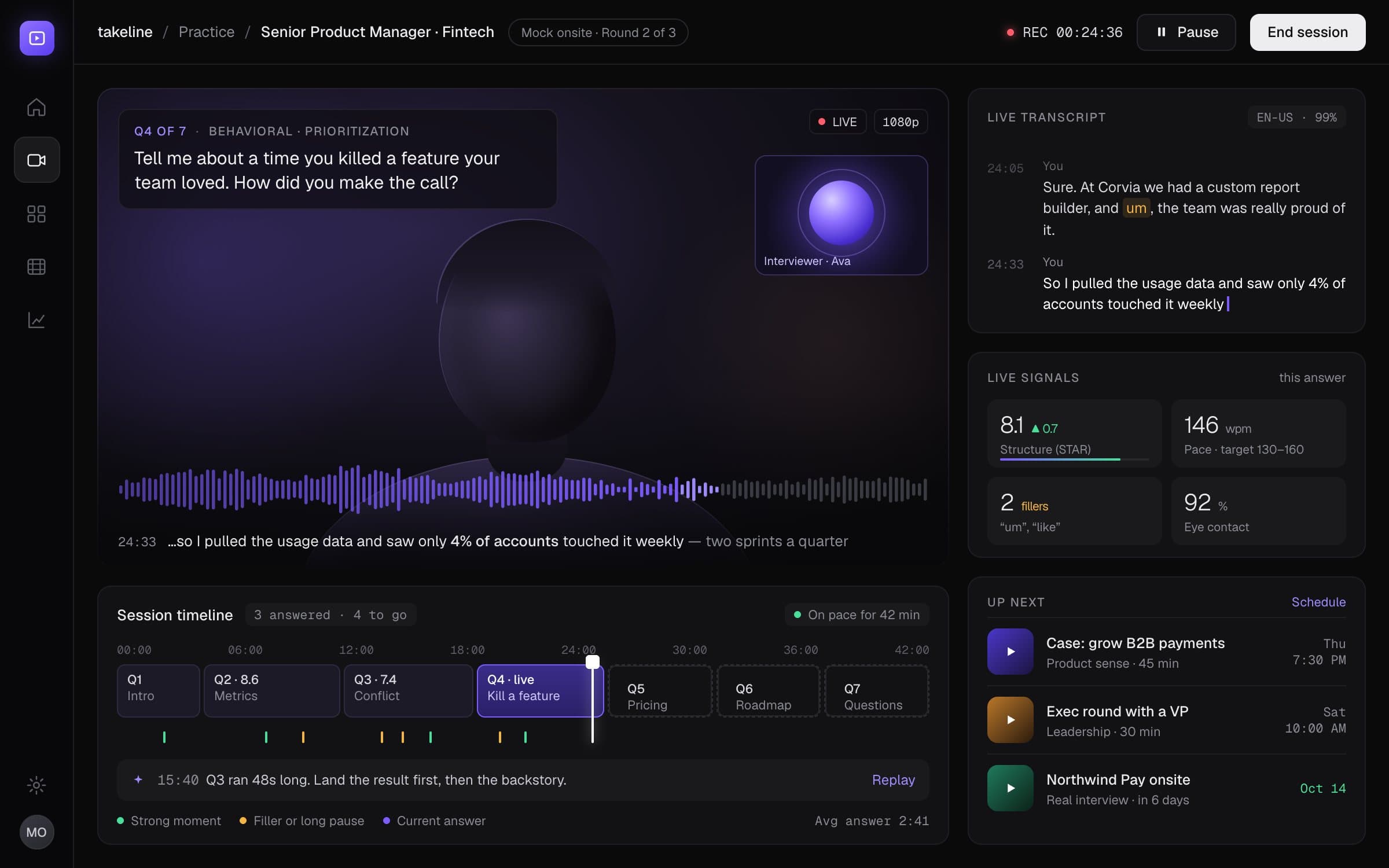 AI Interview Simulator: Dashboard