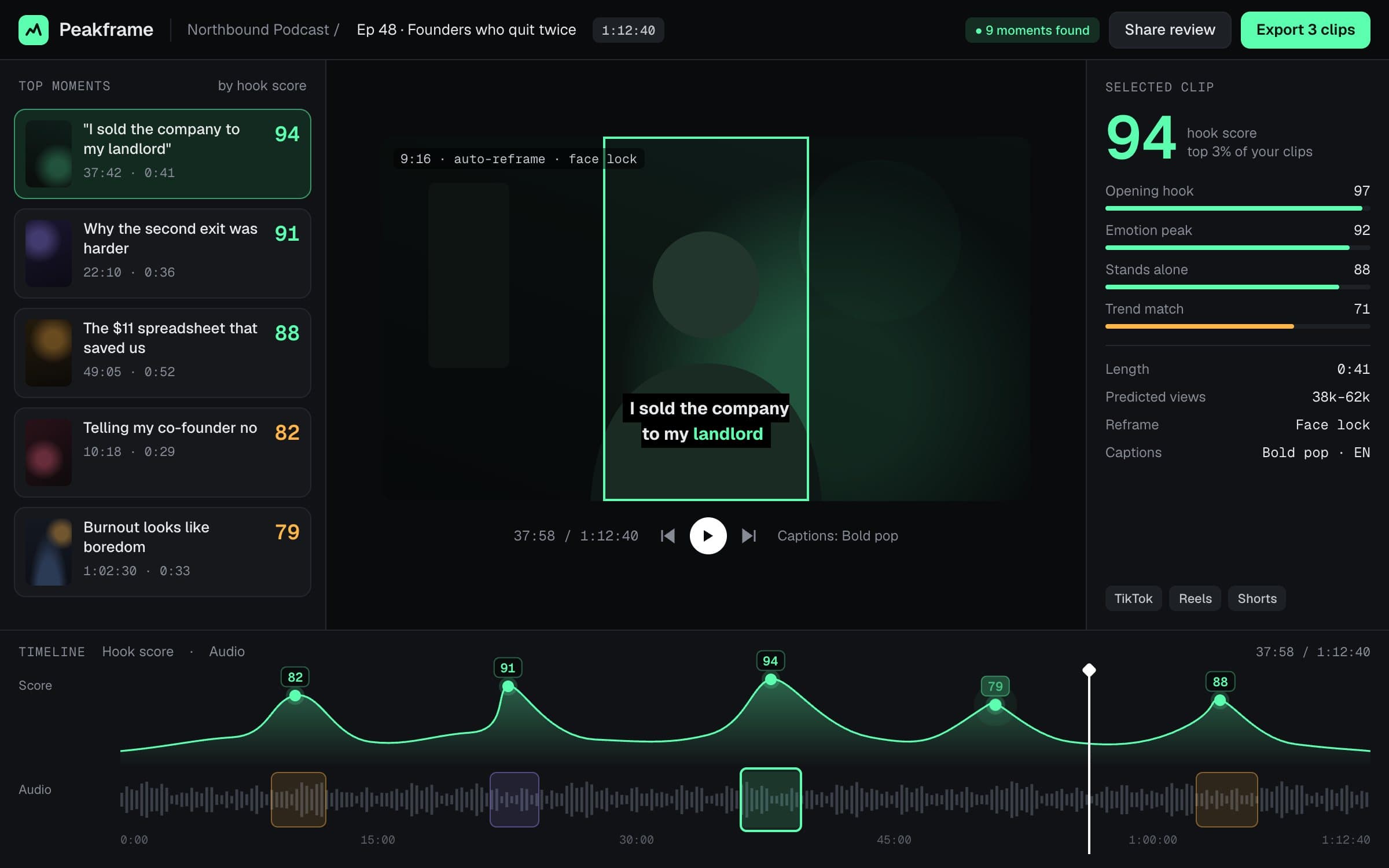 Video Clip Finder: Dashboard